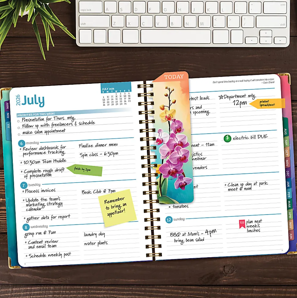 2026-2027 Excello Brands 14-Month Academic Year Hardcover Weekly/Monthly Fashion Planner, 8-1/2" x 11", Orchid, May To June, Total Qty 1