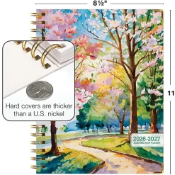 2026-2027 Excello Brands 14-Month Academic Year Hardcover Weekly/Monthly Fashion Planner, 8-1/2" x 11", Watercolor Tree, May To June, Total Qty 1
