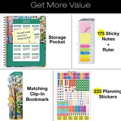 2026-2027 Excello Brands 14-Month Academic Year Hardcover Weekly/Monthly Fashion Planner, 8-1/2