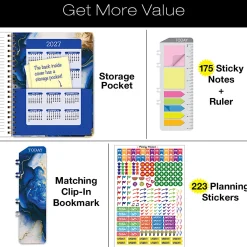 2026-2027 Excello Brands 14-Month Academic Year Hardcover Weekly/Monthly Fashion Planner, 8-1/2