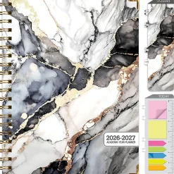 2026-2027 Excello Brands 14-Month Academic Year Hardcover Weekly/Monthly Fashion Planner, 8-1/2" x 11", Black Gold Marble, May To June, Total Qty 1
