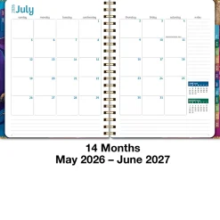 2026-2027 Excello Brands 14-Month Academic Year Hardcover Weekly/Monthly Fashion Planner, 8-1/2" x 11", Pink Purple Marble, May To June, Total Qty 1