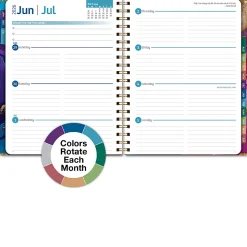 2026-2027 Excello Brands 14-Month Academic Year Hardcover Weekly/Monthly Fashion Planner, 8-1/2" x 11", Pink Purple Marble, May To June, Total Qty 1