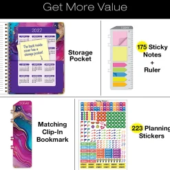 2026-2027 Excello Brands 14-Month Academic Year Hardcover Weekly/Monthly Fashion Planner, 8-1/2
