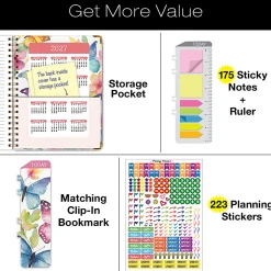 Excello Brands 2026-2027 14-Month Academic Hardcover Weekly/Monthly Fashion Planner, 8-1/2