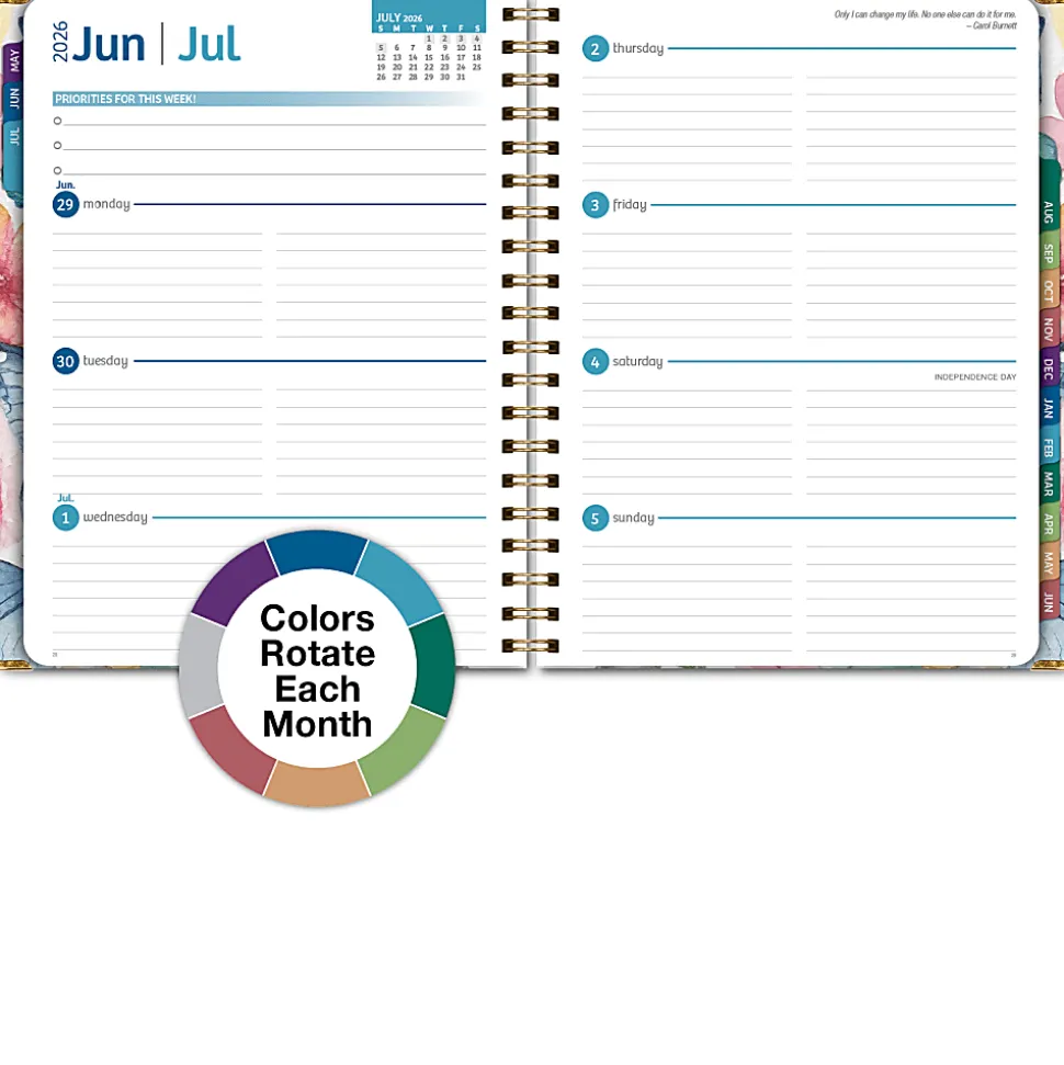 Excello Brands 2026-2027 14-Month Academic Hardcover Weekly/Monthly Fashion Planner, 8-1/2" x 11", Watercolor Butterflies, May-June, FSHNAY26851133