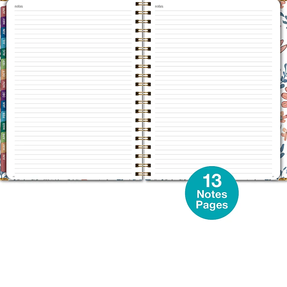 Excello Brands 2026-2027 14-Month Academic Hardcover Weekly/Monthly Fashion Planner, 8-1/2" x 11", Colorful Botanicals, May-June, RAY278511FC30