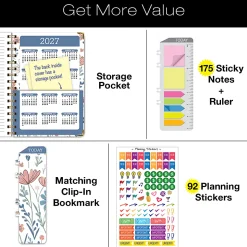2026-2027 Excello Brands 14-Month Academic Year Hardcover Weekly/Monthly Fashion Planner, 5-1/2