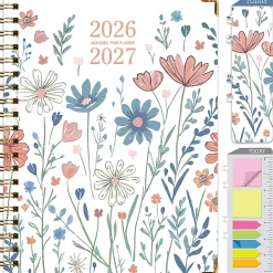 Excello Brands 2026-2027 14-Month Academic Hardcover Weekly/Monthly Fashion Planner, 8-1/2" x 11", Colorful Botanicals, May-June, FSHNAY26851130