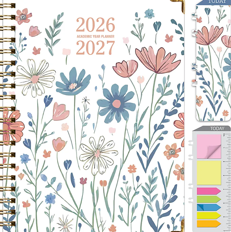Excello Brands 2026-2027 14-Month Academic Hardcover Weekly/Monthly Fashion Planner, 8-1/2" x 11", Colorful Botanicals, May-June, FSHNAY26851130
