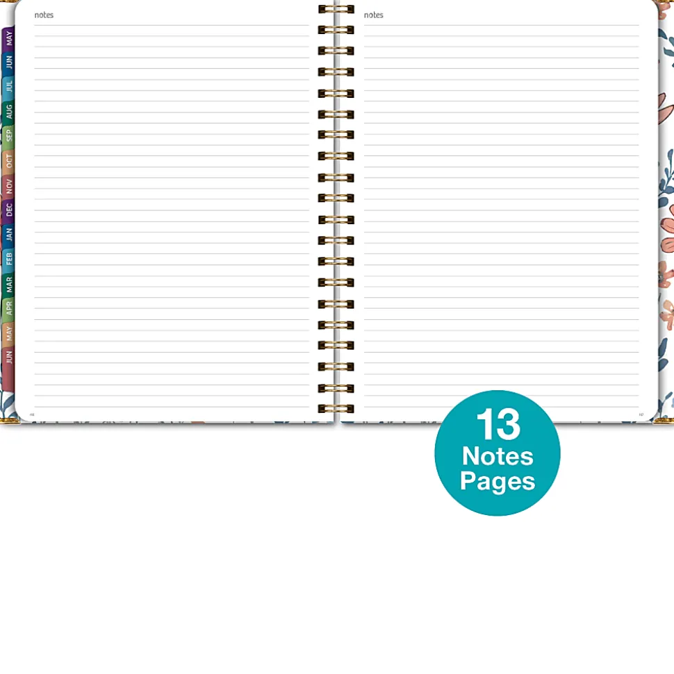 Excello Brands 2026-2027 14-Month Academic Hardcover Weekly/Monthly Fashion Planner, 8-1/2" x 11", Colorful Botanicals, May-June, FSHNAY26851130