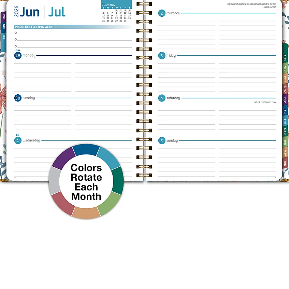 Excello Brands 2026-2027 14-Month Academic Hardcover Weekly/Monthly Fashion Planner, 8-1/2" x 11", Colorful Botanicals, May-June, FSHNAY26851130