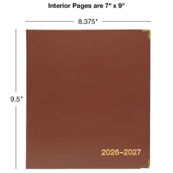 2026-2027 Excello Brands Monthly Academic Year Executive Planner, 7” x 9", Brown, June To July, Total Qty 1
