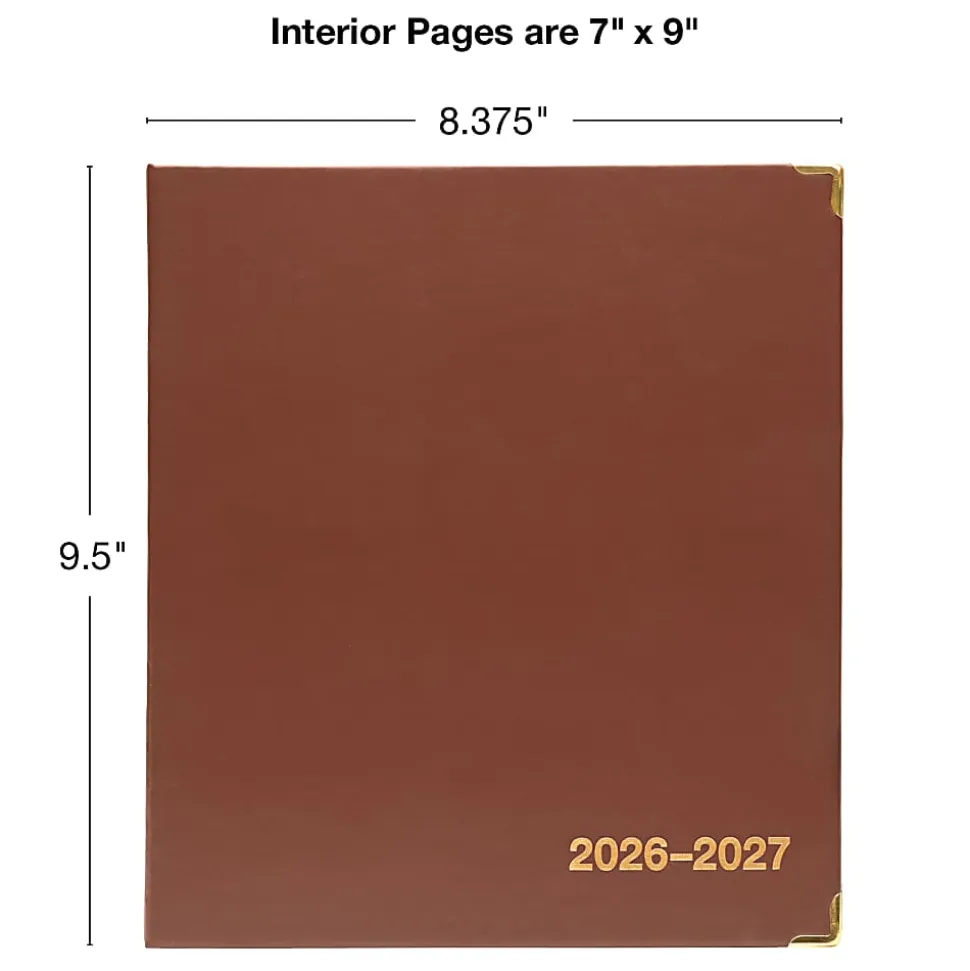 2026-2027 Excello Brands Monthly Academic Year Executive Planner, 7” x 9", Brown, June To July, Total Qty 1