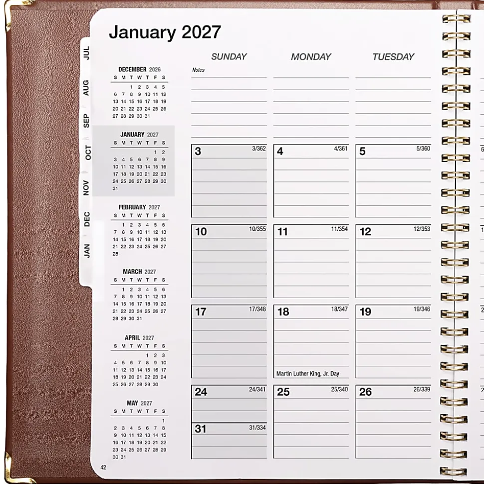 2026-2027 Excello Brands Monthly Academic Year Executive Planner, 7” x 9", Brown, June To July, Total Qty 1