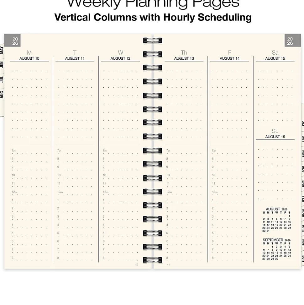 2026-2027 Excello Brands 14-Month Weekly/Monthly Academic Year Essential Planner, 5” x 8", Clear Frosted, May To June, Total Qty 1