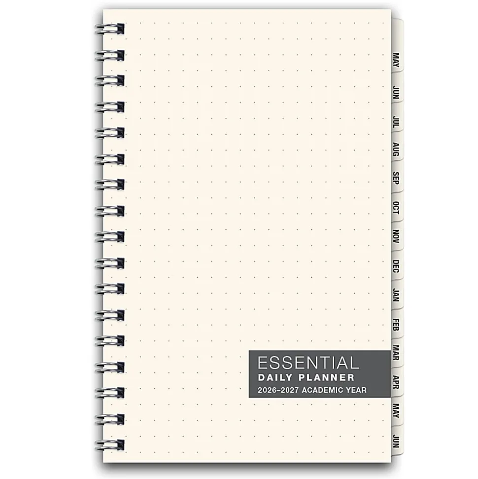 2026-2027 Excello Brands 14-Month Weekly/Monthly Academic Year Essential Planner, 5” x 8", Clear Frosted, May To June, Total Qty 1