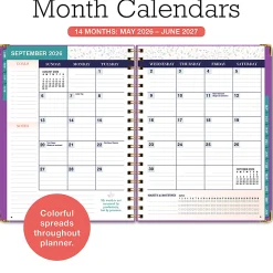 2026-2027 Excello Brands 14-Month Weekly/Monthly Academic Year Family Planner, 8-1/2