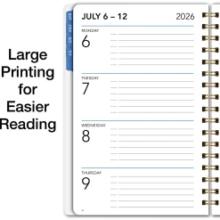 2026-2027 Excello Brands 15-Month Weekly/Monthly Academic Year Large Print Planner, 5” x 8", Teal Floral, May To June, Total Qty 1