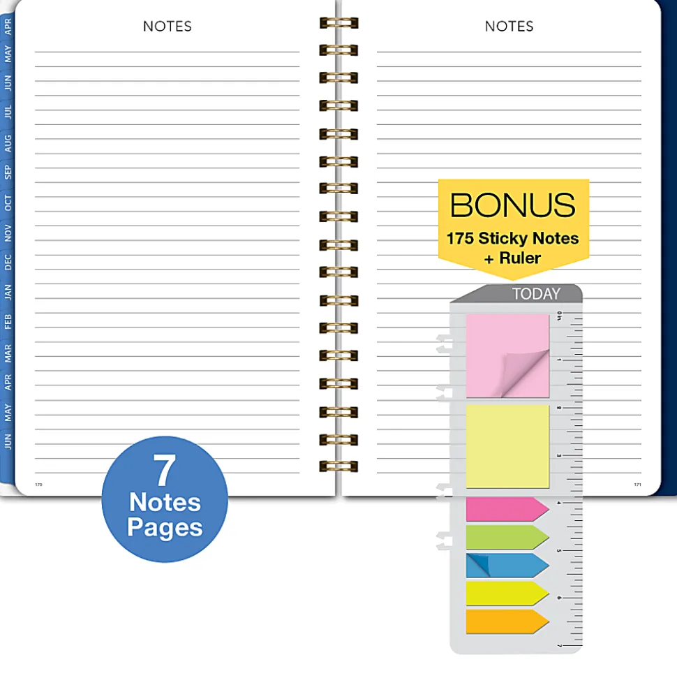 2026-2027 Excello Brands 15-Month Weekly/Monthly Academic Year Large Print Planner, 5” x 8", Teal Floral, May To June, Total Qty 1