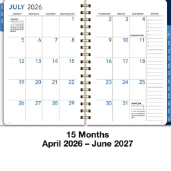 2026-2027 Excello Brands 15-Month Weekly/Monthly Academic Year Large Print Planner, 5” x 8