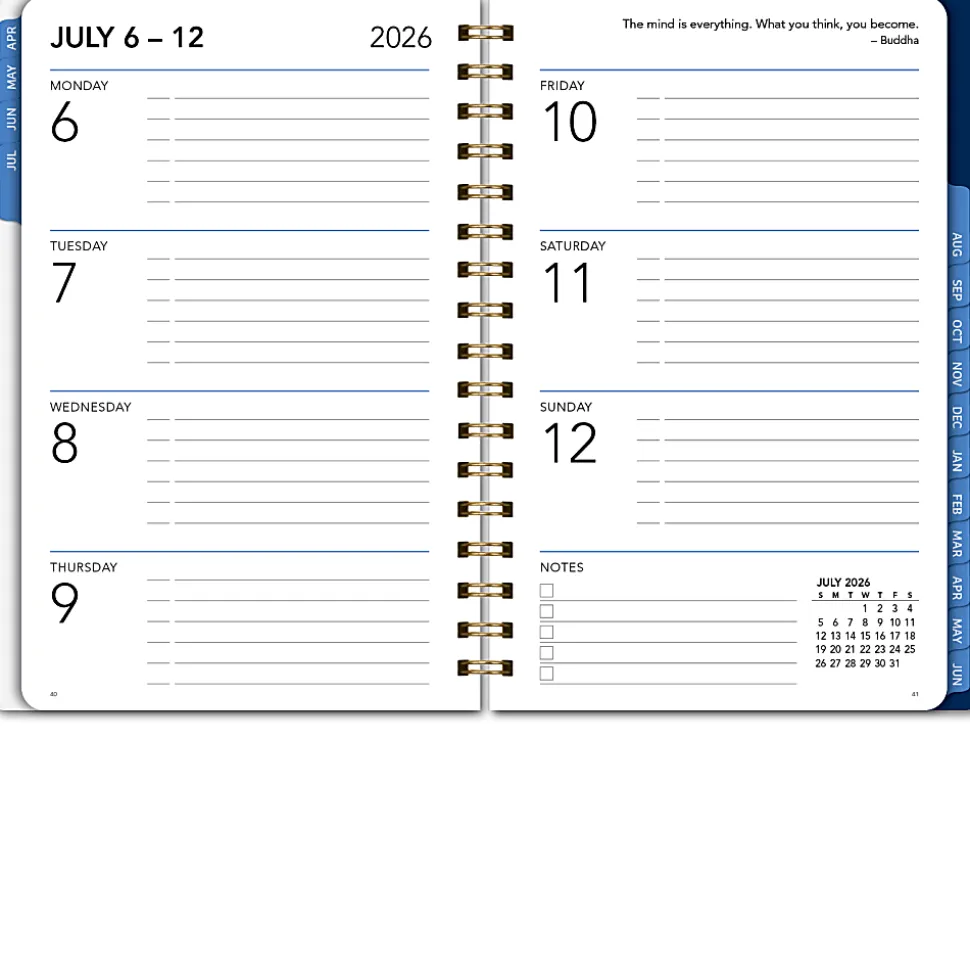 2026-2027 Excello Brands 15-Month Weekly/Monthly Academic Year Large Print Planner, 5” x 8", Teal Floral, May To June, Total Qty 1