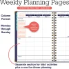 2026-2027 Excello Brands 14-Month Weekly/Monthly Academic Year Family Planner, 8-1/2" x 11", Navy Floral, May To June, Total Qty 1