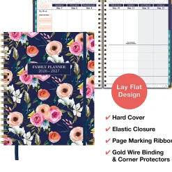 2026-2027 Excello Brands 14-Month Weekly/Monthly Academic Year Family Planner, 8-1/2