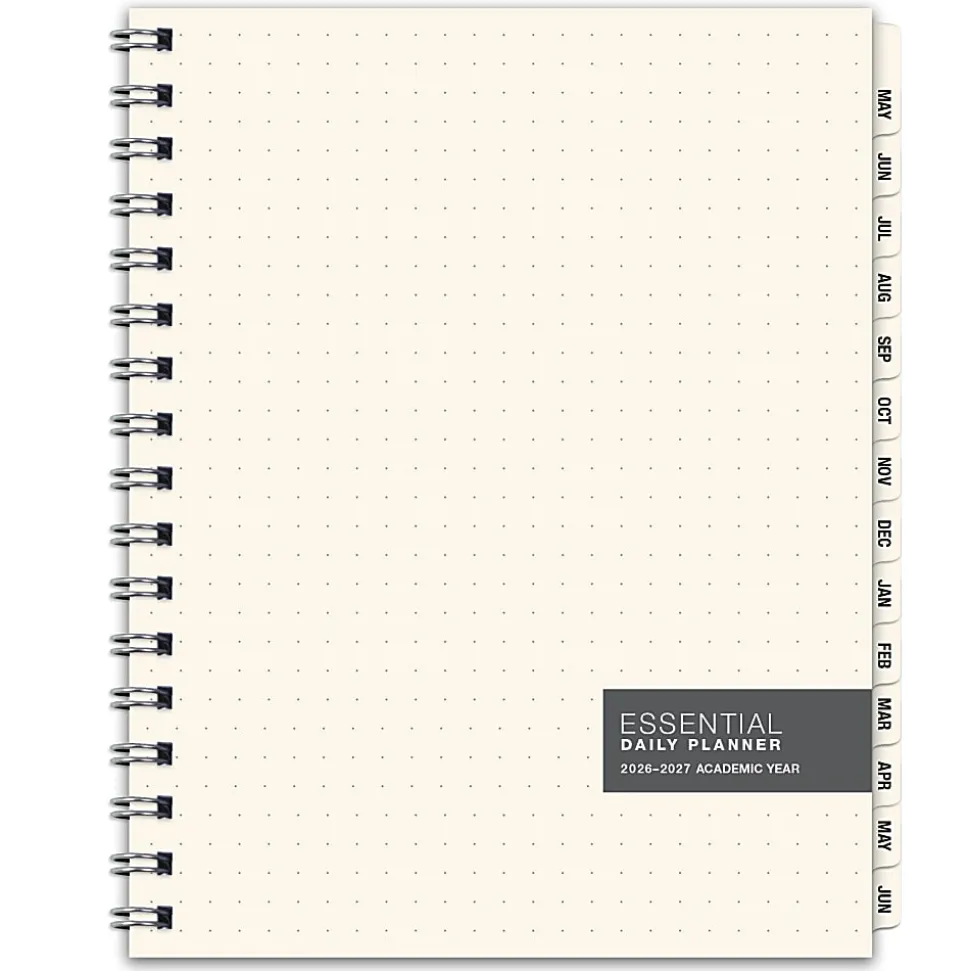 2026-2027 Excello Brands 14-Month Weekly/Monthly Academic Year Essential Planner, 7" x 9", Clear Frosted, May To June, Total Qty 1