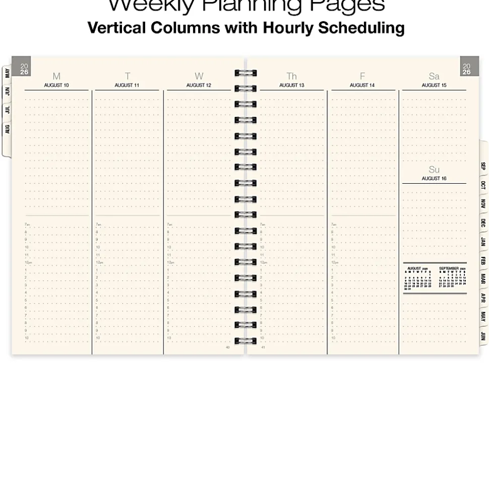 2026-2027 Excello Brands 14-Month Weekly/Monthly Academic Year Essential Planner, 7" x 9", Clear Frosted, May To June, Total Qty 1
