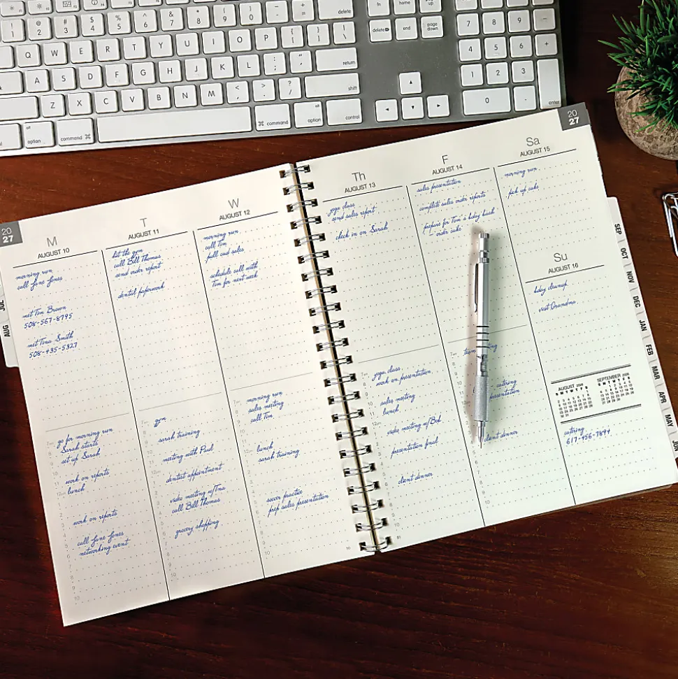 2026-2027 Excello Brands 14-Month Weekly/Monthly Academic Year Essential Planner, 7" x 9", Clear Frosted, May To June, Total Qty 1
