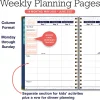 2026-2027 Excello Brands 14-Month Weekly/Monthly Academic Year Family Planner, 8-1/2" x 11", Navy Gold Numbers, May To June, Total Qty 1