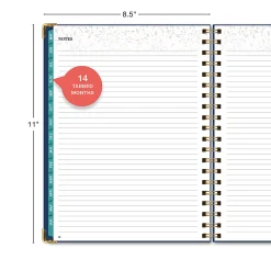 2026-2027 Excello Brands 14-Month Weekly/Monthly Academic Year Family Planner, 8-1/2" x 11", Navy Gold Numbers, May To June, Total Qty 1