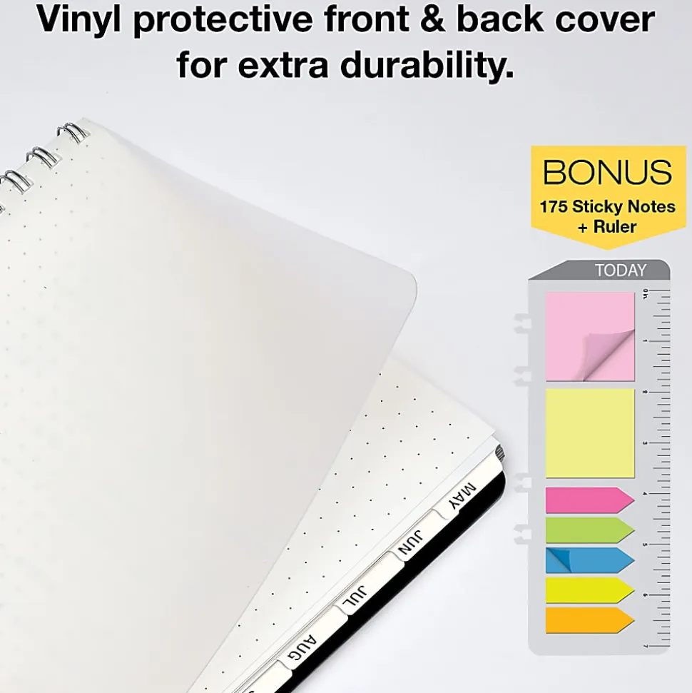 2026-2027 Excello Brands 14-Month Weekly/Monthly Academic Year Essential Planner, 8-1/2” x 11", Clear Frosted, May To June, Total Qty 1