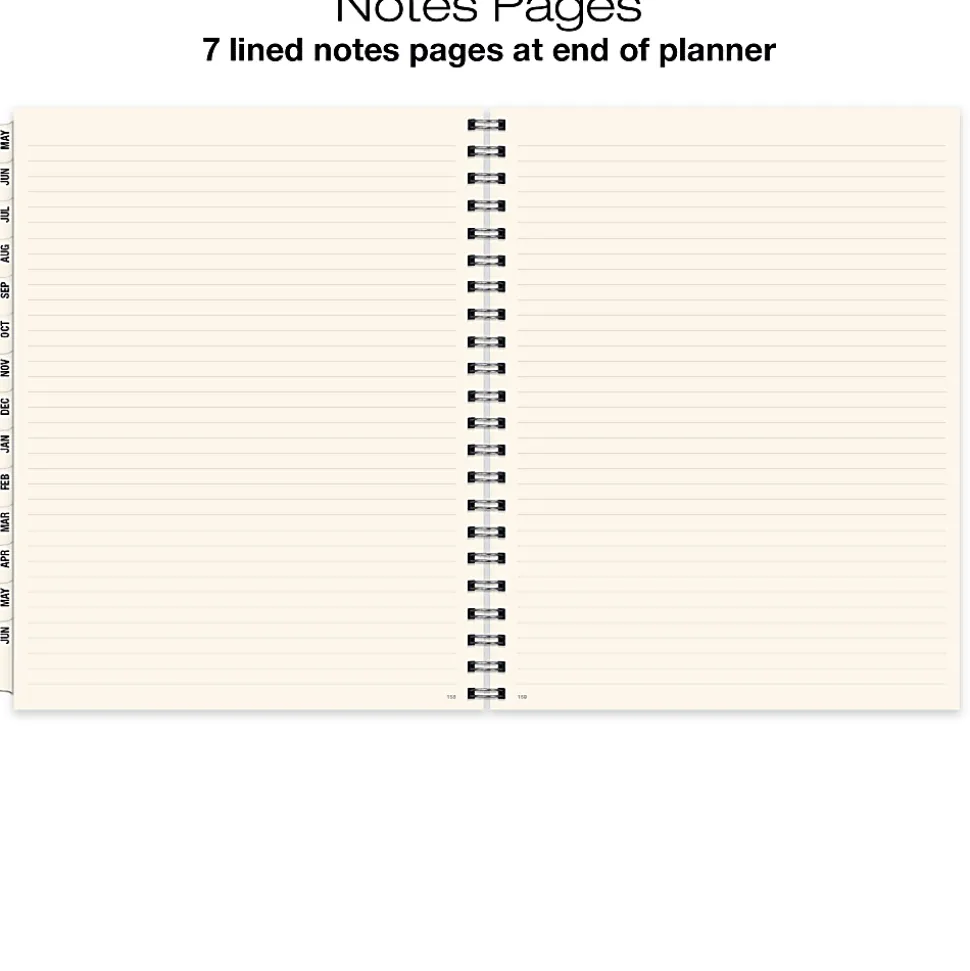 2026-2027 Excello Brands 14-Month Weekly/Monthly Academic Year Essential Planner, 8-1/2” x 11", Clear Frosted, May To June, Total Qty 1