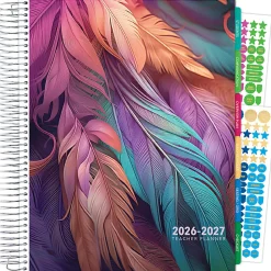 2026-2027 Excello Brands Weekly/Monthly Academic Year Deluxe Teacher Planner, 8-1/2" x 11", Pastel Peacock, August To July, Total Qty 1