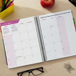 2026-2027 Excello Brands Weekly/Monthly Academic Year Deluxe Teacher Planner, 8-1/2" x 11", Black Tree Seasons, August To July, Total Qty 1