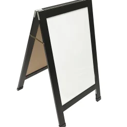 Excello Double-Sided Indestructible A-Frame Magnetic Dry-Erase Whiteboard, Steel, 40” x 23”, White, Black Wood Frame