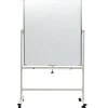 Excello Double-Sided Mobile Magnetic Dry-Erase Whiteboard On Wheels, Steel, 36"x 42", White, Aluminum Frame