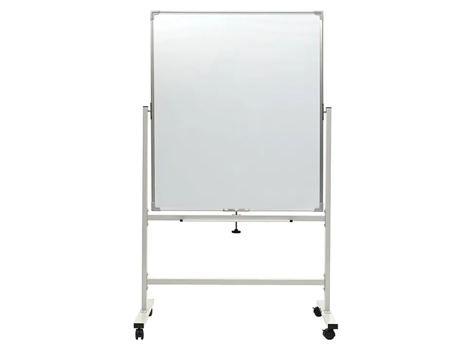 Excello Double-Sided Mobile Magnetic Dry-Erase Whiteboard On Wheels, Steel, 36"x 42", White, Aluminum Frame