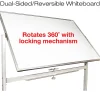 Excello Global Products Double-Sided Magnetic Dry-Erase Mobile Whiteboard, 32" x 48", Silver Aluminum Frame