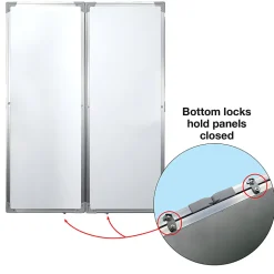 Excello Global Products Magnetic Dry-Erase Wall-Mounted Folding Whiteboard, 40" x 60", Silver Aluminum Frame