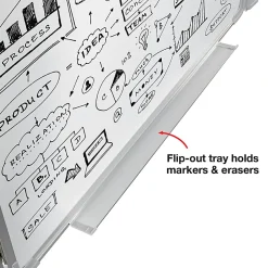 Excello Global Products Magnetic Dry-Erase Wall-Mounted Folding Whiteboard, 40