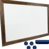Excello Global Products Magnetic Dry-Erase Whiteboard, Steel, 24" x 36", Brown Wood Frame