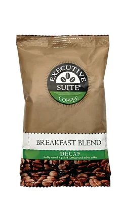 Executive SuiteĀ® Coffee Single-Serve Coffee Packets, Decaffeinated, Breakfast Blend, Carton Of 42