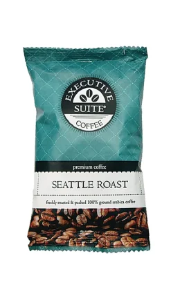 Executive SuiteĀ® Coffee Single-Serve Coffee Packets, Seattle Roast, Carton Of 42