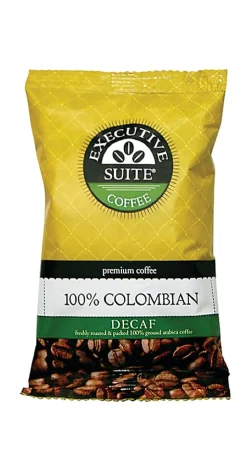 Executive SuiteĀ® Coffee Single-Serve Coffee Packets, Decaffeinated, 100% Colombian, Carton Of 42