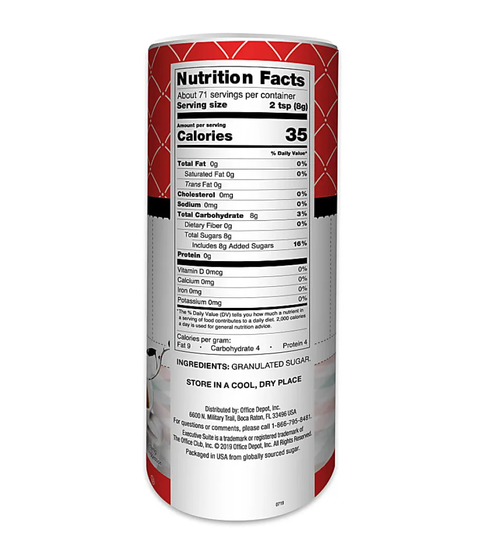 Executive Suite Pure Sugar, 20 Oz, Pack Of 3 Canisters
