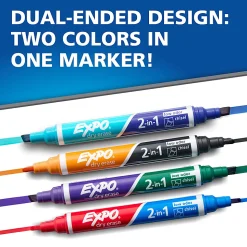 EXPO® 2-in-1 Double-Sided Dry Erase Markers, Pack Of 8