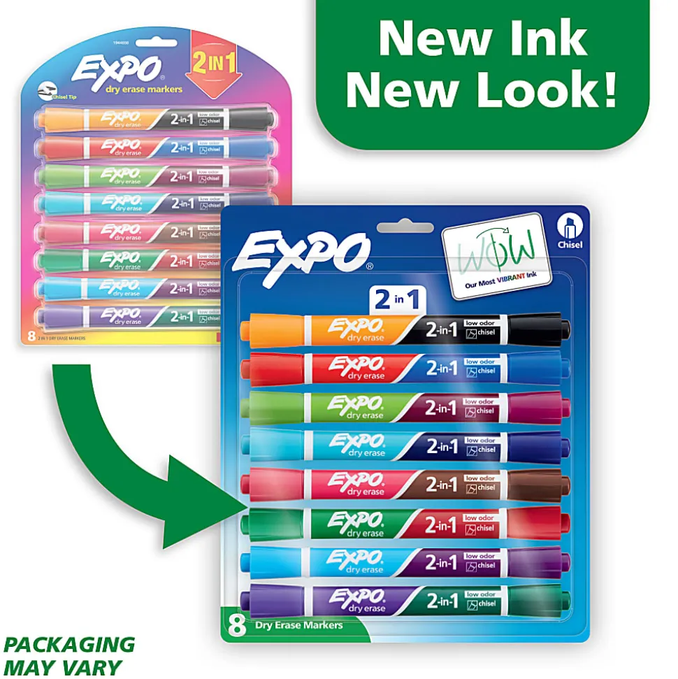 EXPO® 2-in-1 Double-Sided Dry Erase Markers, Pack Of 8